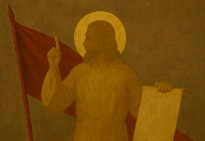 Trochu „komunistického ježiša“ a pár citátov z biblie – obrázok generovaný pomocou microsoft copilot (ai)