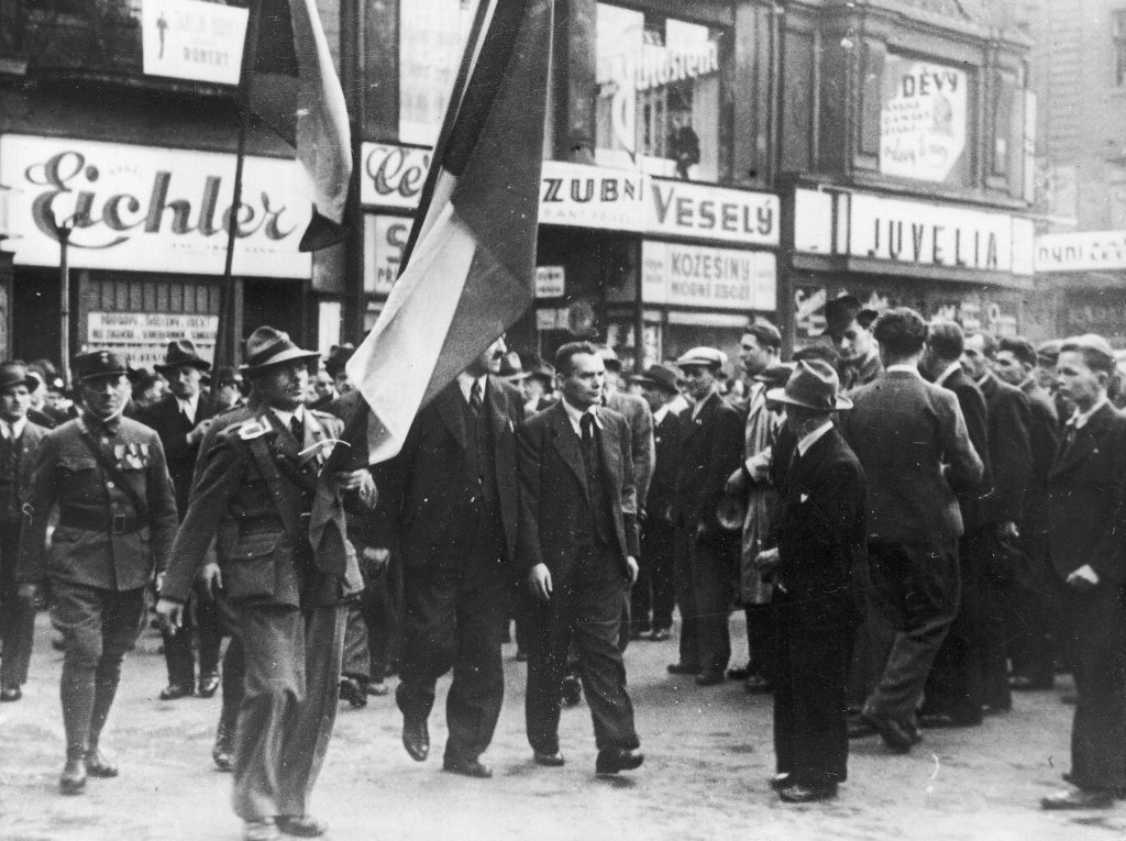 Demonstration by members of the Sudeten German Party in Moravská Ostrava 1938