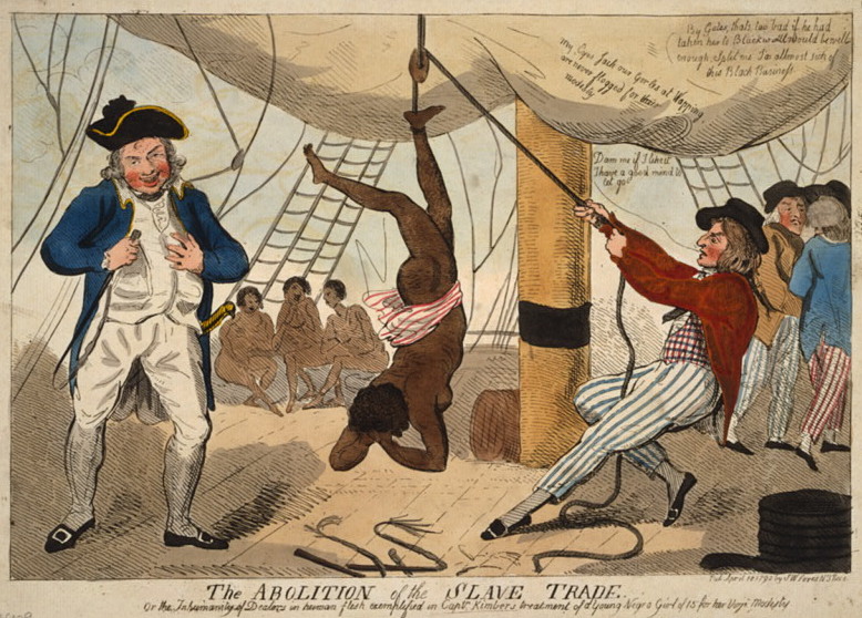 Zrušenie obchodu s otrokmi, britská grafika z roku 1792. Dielo pripisované Isaacovi Cruikshankovi. Zdroj: Library of Congress/Wikimedia Commons, public domain