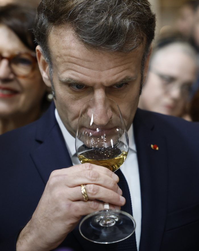 French President Macron visits wine fair in Paris