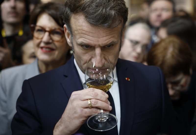 French President Macron visits wine fair in Paris